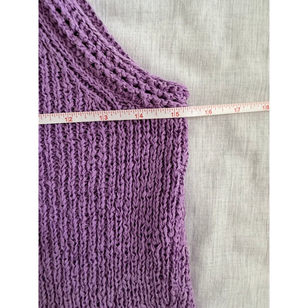 J.Crew Sweater Crochet Tank Top Women XS Purple High Neck - Picture 8 of 8